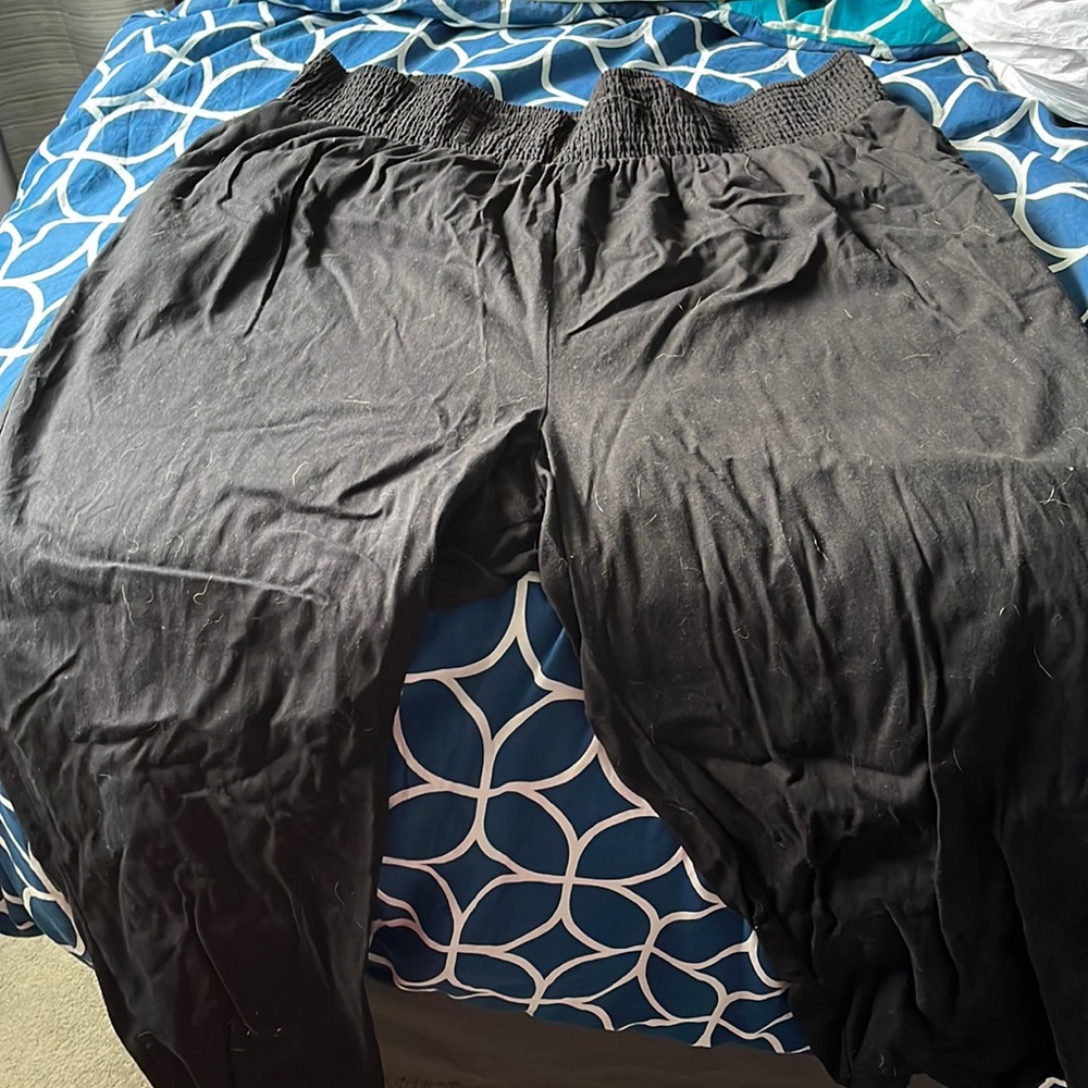 Lucy & Yak black cotton wide leg pants